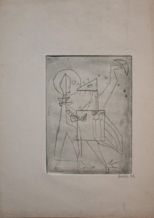 Christa Düll - Figurenkomposition - 1952 - Radierung