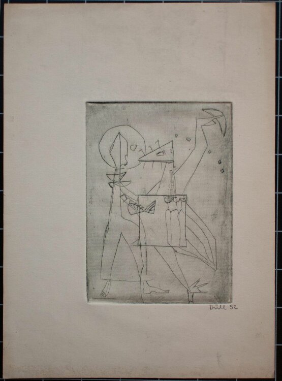 Christa Düll - Figurenkomposition - 1952 - Radierung