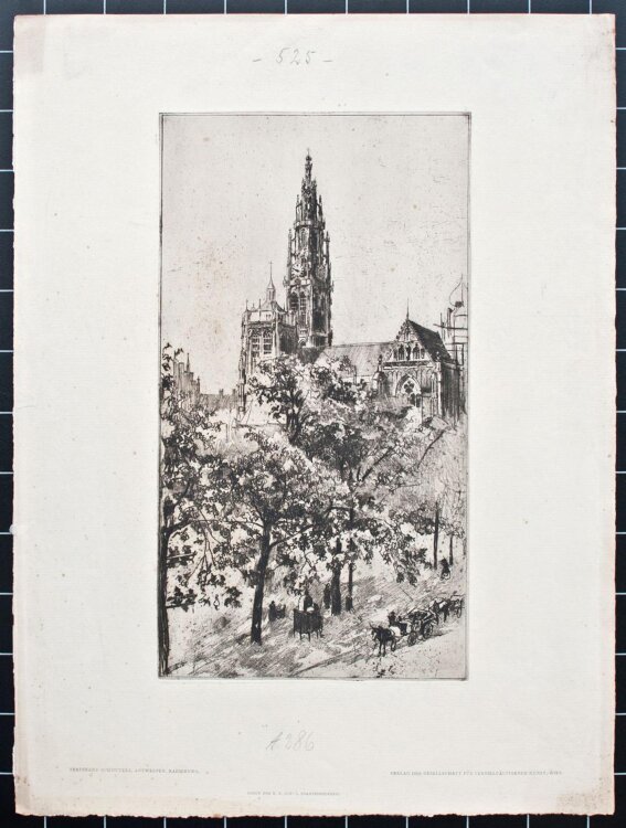 Ferdinand Schmutzer - Antwerpen, Dom - o.J: - Radierung