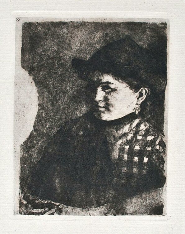 Wilhelm Leibl - Frauenporträt mit Hut - o.J. -...