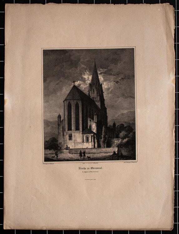 Ignaz Bergmann - Kirche zu Oberwesel - Lithografie - o.J.