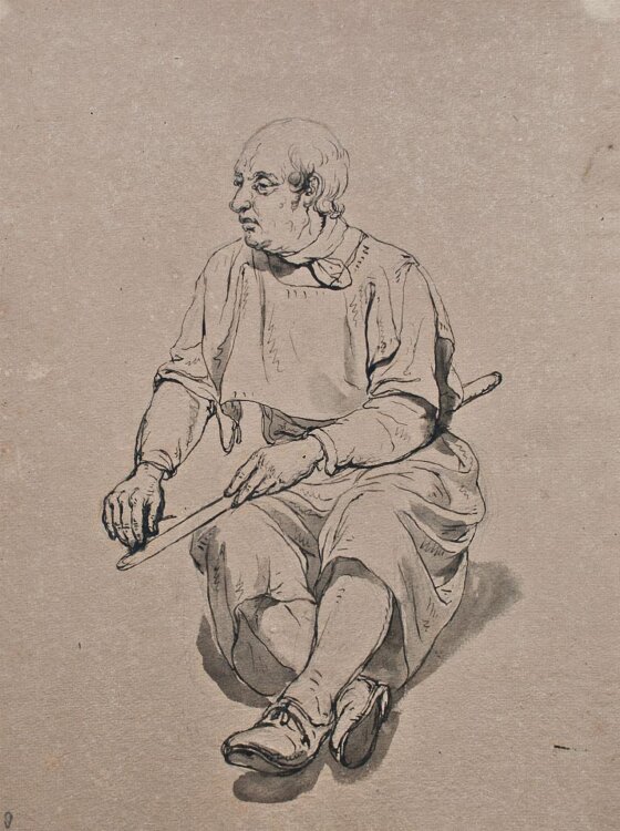 Johann Christian Schotel - Männliches Porträt - Tuschezeichnung - o. J.