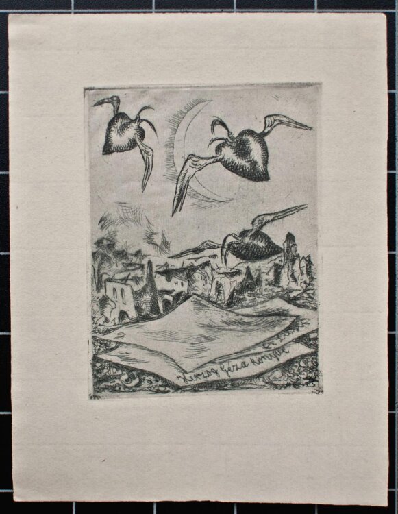 Willi Geiger - Ex Libris Herzog Geza könyve - o.J. - Radierung