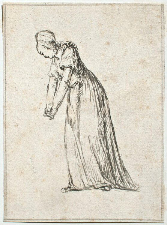 Johann Michael Mettenleiter - Weibliche Figurenstudie - o.J. - Papier