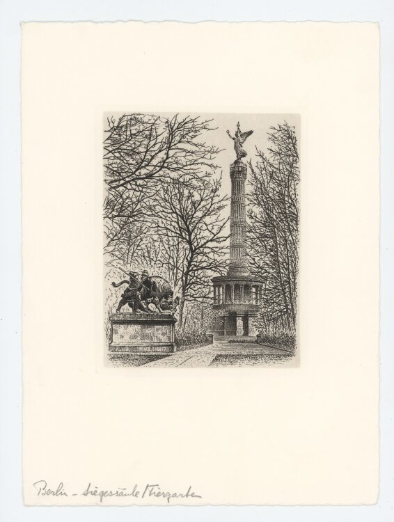unbekannt - Siegessäule Tiergarten. - o.J.,...