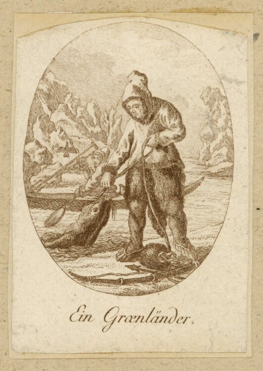 unbekannt - Ein Groenländer - Kupferstich - 1830