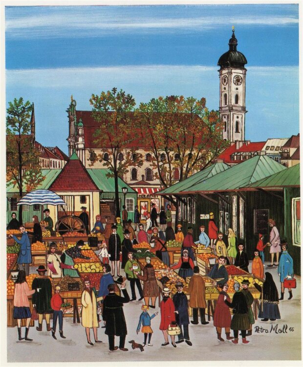 Petra Moll - München Obstmarkt - Postkarte - 1893