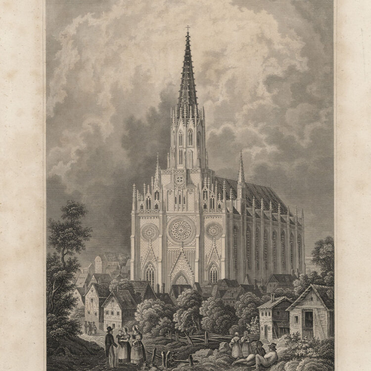 C. Reiss - Die neue Au Kirche in München. - o.J., Radierung