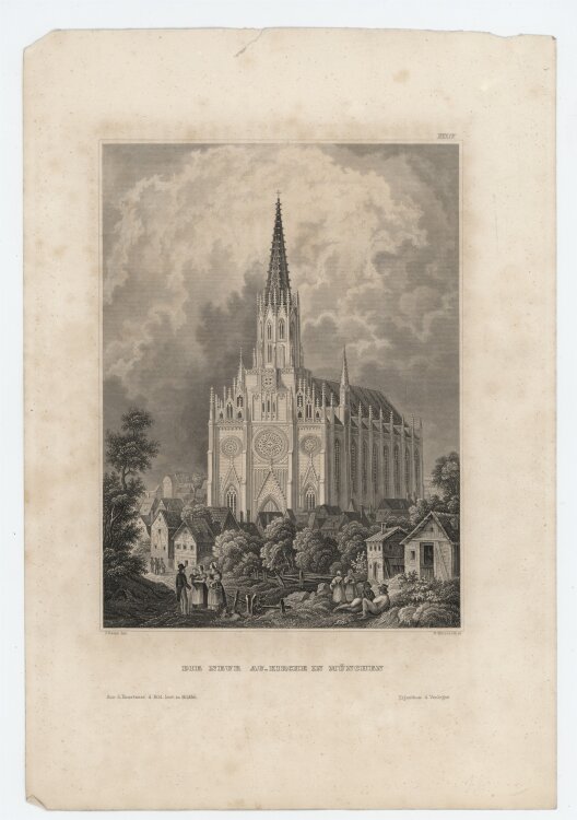 C. Reiss - Die neue Au Kirche in München. - o.J., Radierung