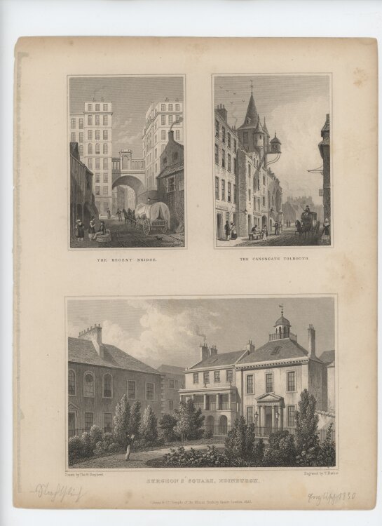 Thomas Hosmer Shepherd. - Ansichten aus Edinburgh. - 1830, Radierung