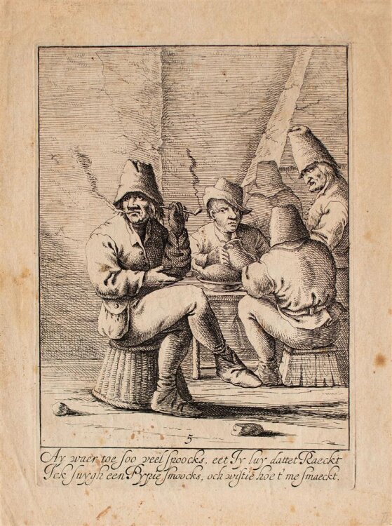 Aert van Waes ? - Der Pfeifenrauch - Kupferstich - o. J.