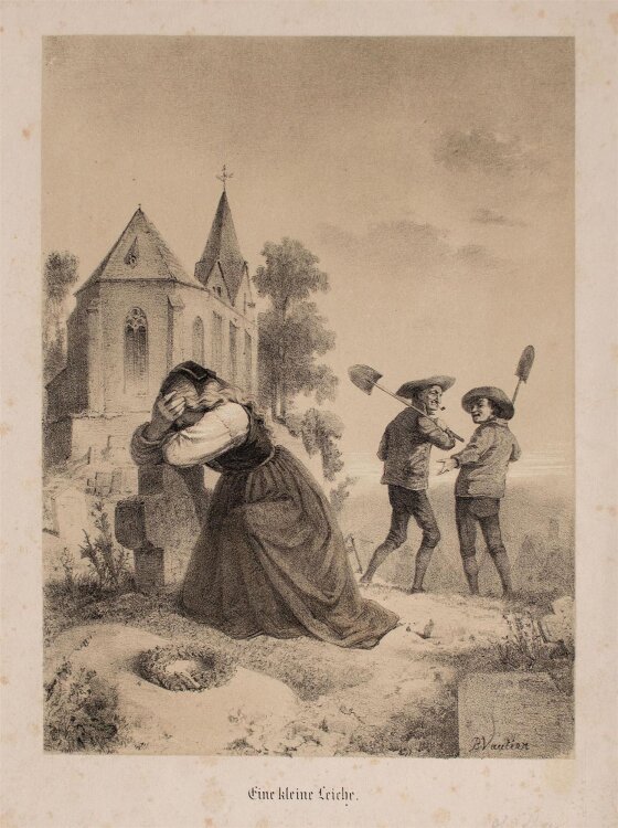 Benjamin Vautier - Eine kleine Leiche - Lithographie - o. J.