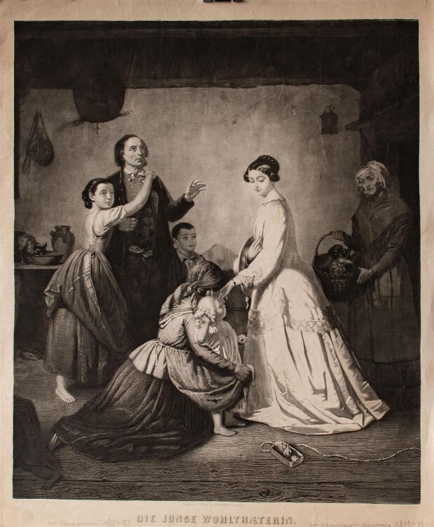 Leo Schöninger - Die junge Wohltäterin - Lithographie - o. J.