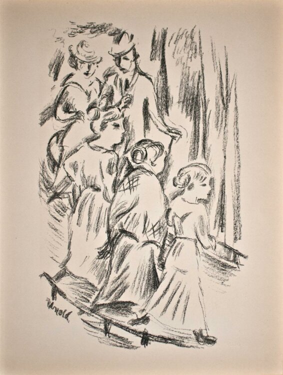 Max Unold - Die Straße - Lithographie - 1920