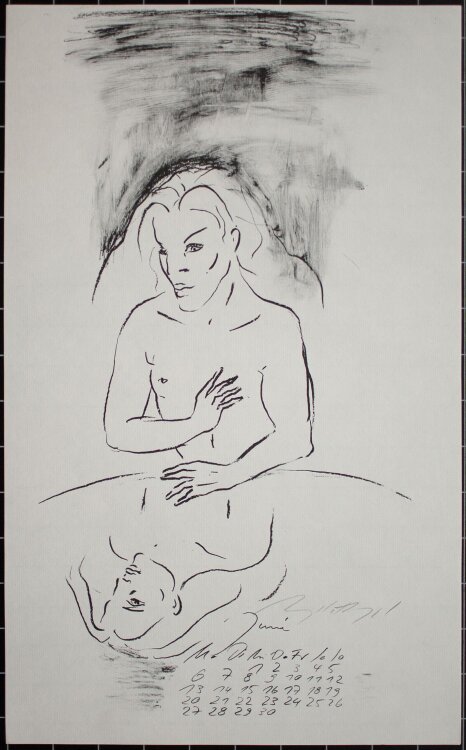 Angela Hampel - Narziß (Kalenderblatt) - Algraphie - 2005