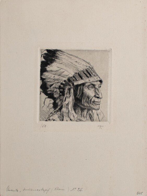 Otto Quante - Indianer - Radierung - o. J.