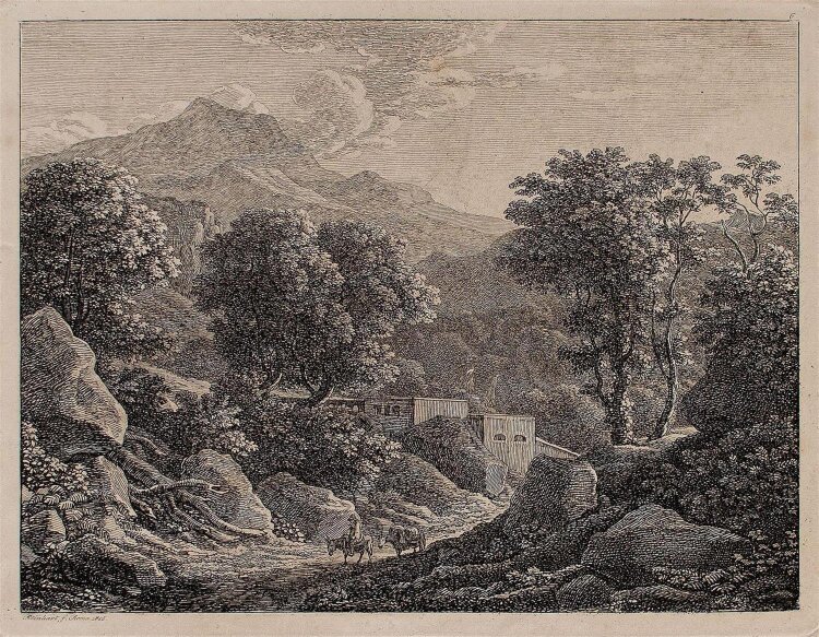 Friedrich August Reinhardt - Berglandschaft - Kupferstich...