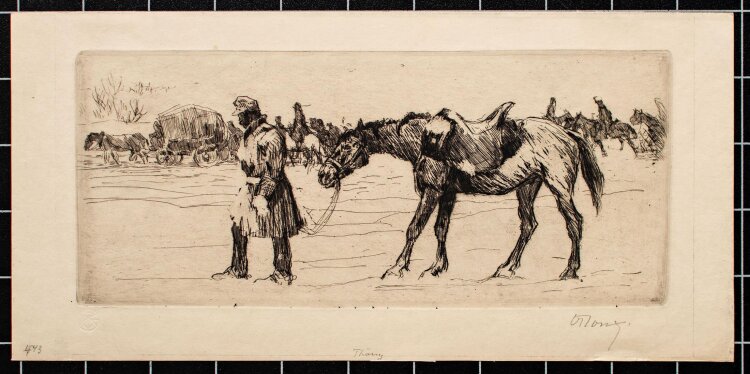 Wilhelm Thöny - Soldat mit Pferd - Radierung - o. J.