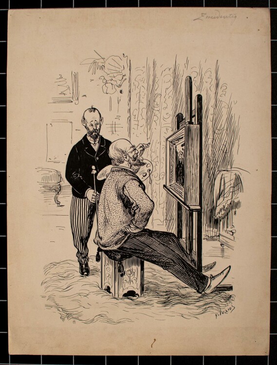 L. Filuzius - Maler (Karikatur) - Tuschezeichnung - o.J.