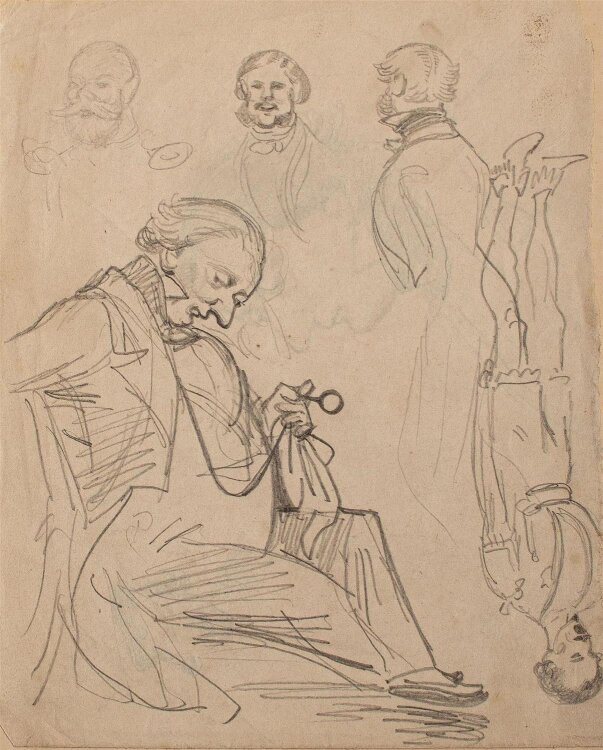 Wilhelm Campenhausen - Porträt Wilhelm von Schadows - Bleistiftzeichnung - 1853