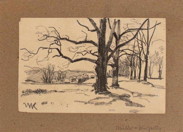 Konrad Müller-Kurzwelly - Allee im Herbst - o.J. - Bleistift