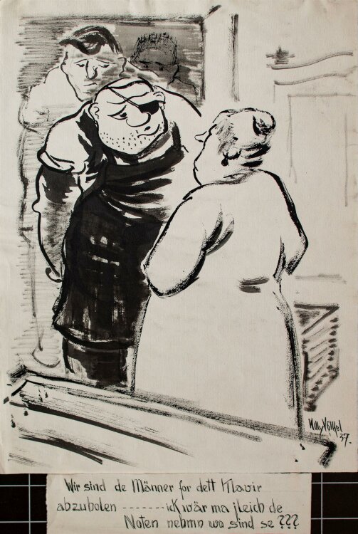 Willy Völkel - Spedition - Tuschezeichnung - 1937