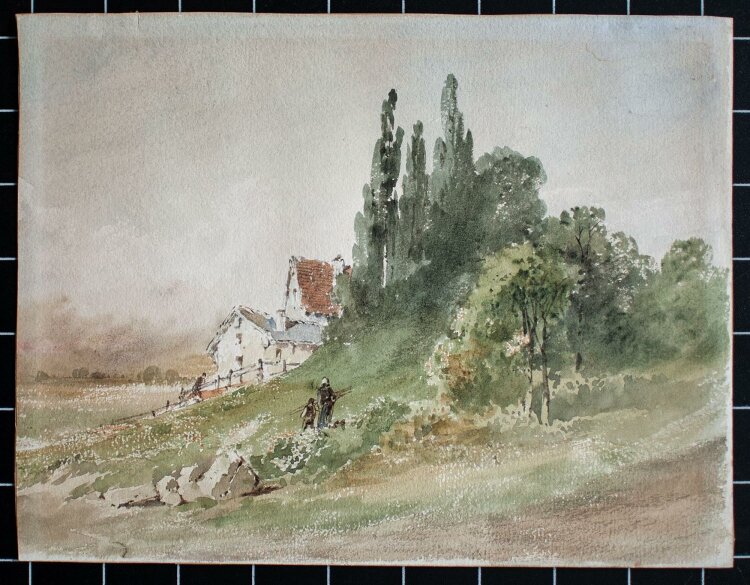 Pieter Fracis Peters - Landschaft und Gehöft - 1883 - Aquarell