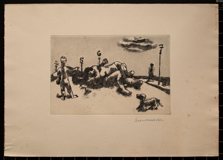 Hans Sperschneider - am Strand - Radierung - o. J.