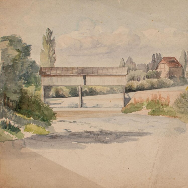 Hesse - Holzbrücke - Aquarell - o.J.
