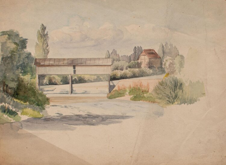 Hesse - Holzbrücke - Aquarell - o.J.