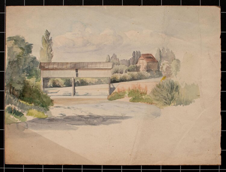 Hesse - Holzbrücke - Aquarell - o.J.