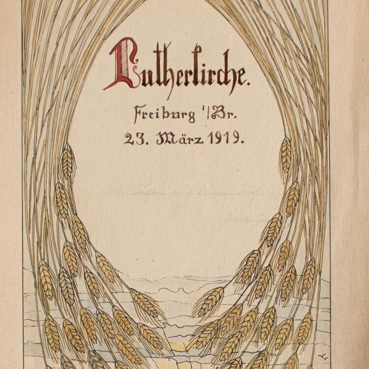Hesse Clara - Entwurf für die Lutherkirche in Freiburg - aqu. Zeichnung - 1919