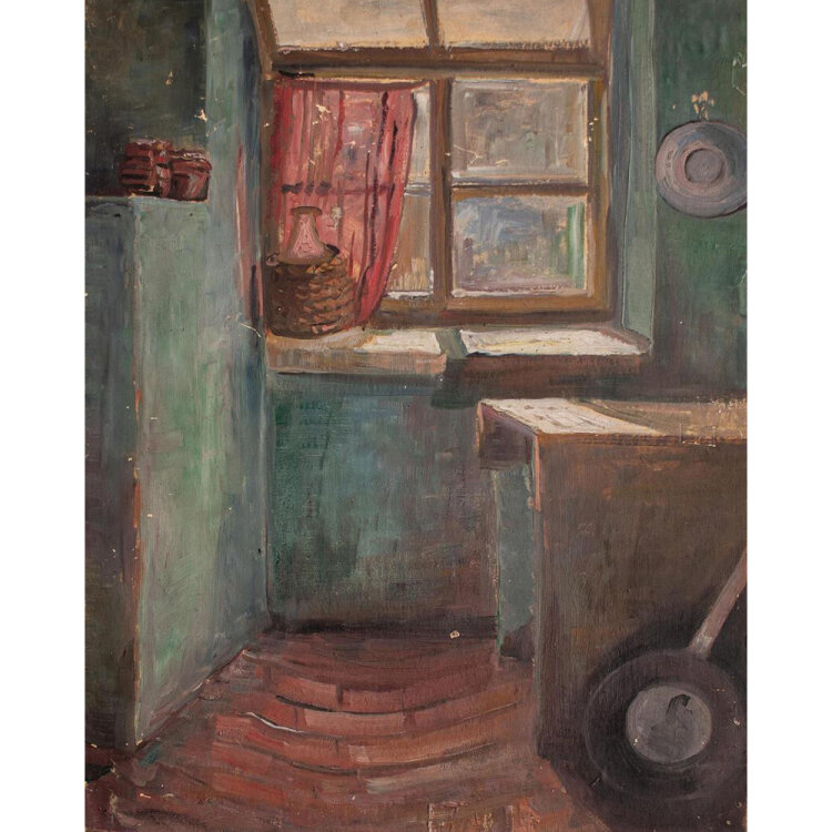 Marie Hesse - Interieur - Öl auf Pappe - o. J.
