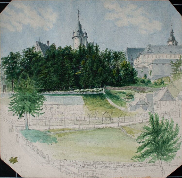 A. Peters - Schwarzenberg / Erzgebirge - Aquarell - um 1860