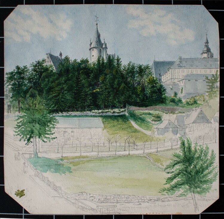 A. Peters - Schwarzenberg / Erzgebirge - Aquarell - um 1860