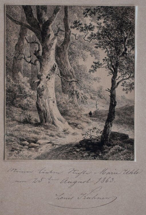 Peter Ludwig Kühnen - Landschaft - aquarellierte Radierung - o. J.
