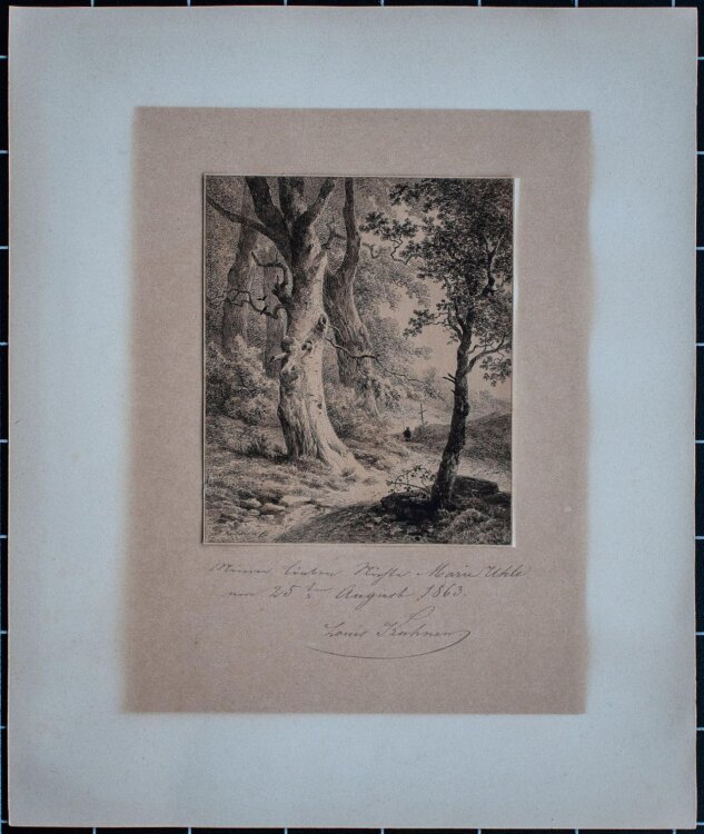 Peter Ludwig Kühnen - Landschaft - aquarellierte Radierung - o. J.