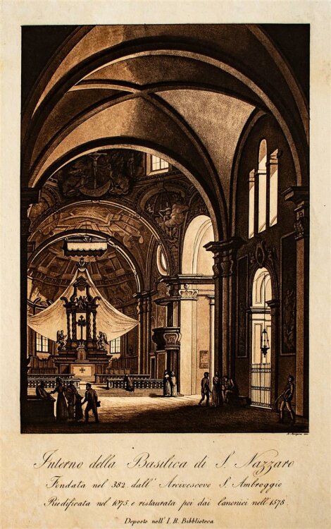 Ferdinando Arrigoni - Basilika St Nazaro in Mailand - Aquatinta - o.J.