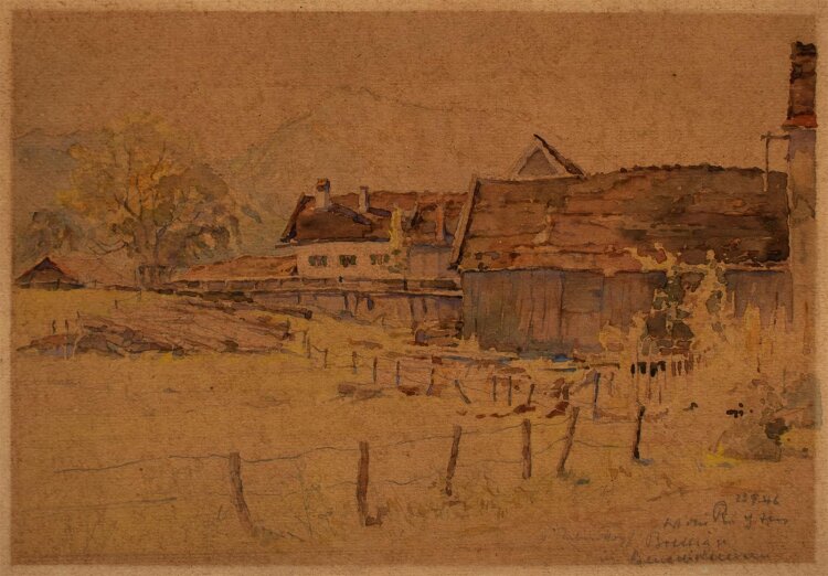 Unleserlich signiert - Rabenkopf/ Benediktbeuern - Aquarell - 1946