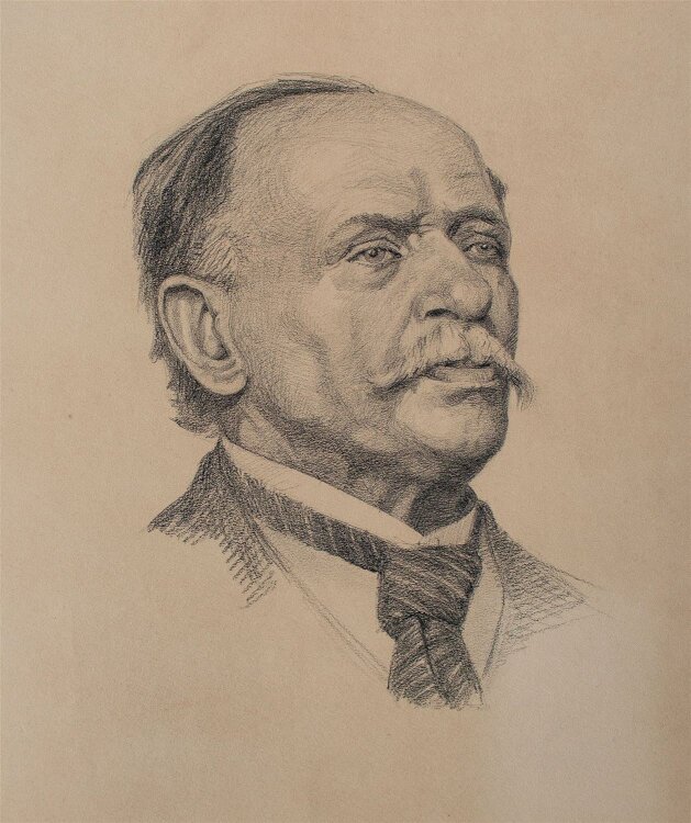 Unbekannt (C. Reich) - männliches Porträt - Bleistiftzeichnung - o. J.