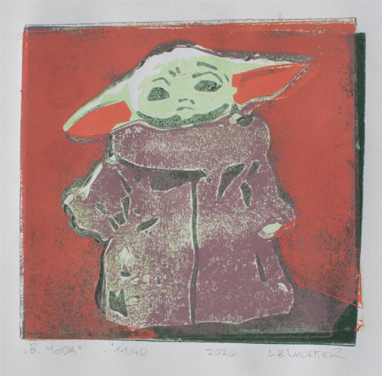 Leonhard Wachter - B.YODA - Farblinolschnitt - 2020