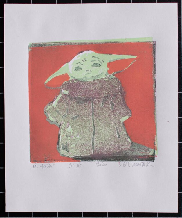 Leonhard Wachter - B.YODA - Farblinolschnitt - 2020