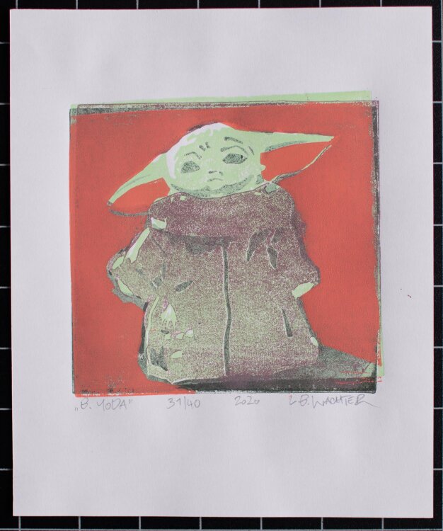 Leonhard Wachter - B.YODA - Farblinolschnitt - 2020