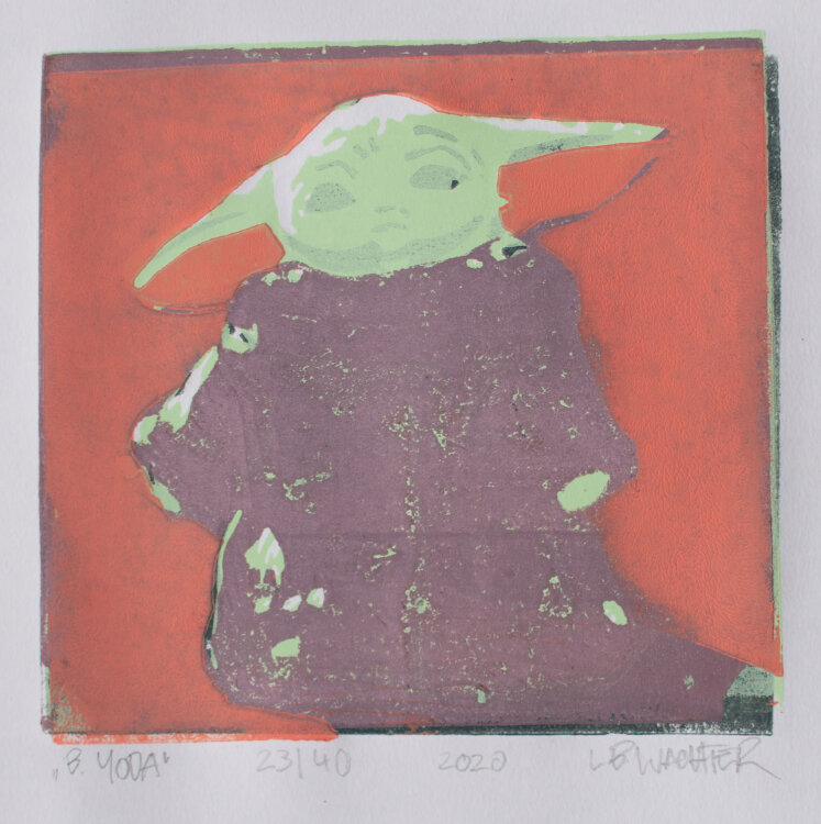 Leonhard Wachter - B.YODA - Farblinolschnitt - 2020