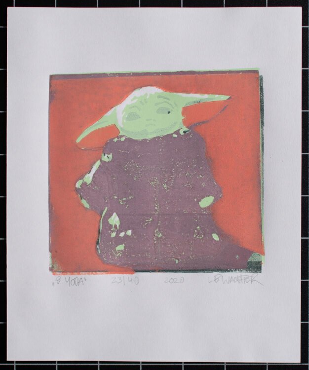 Leonhard Wachter - B.YODA - Farblinolschnitt - 2020