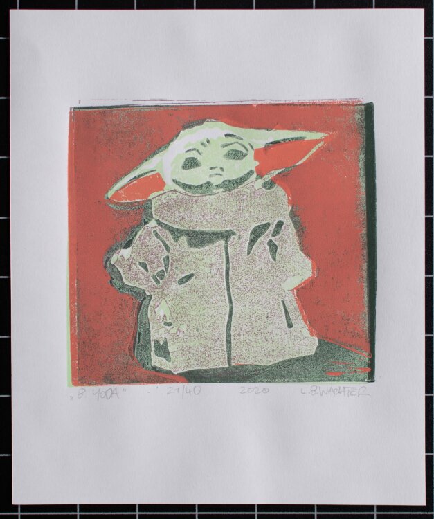 Leonhard Wachter - B.YODA - Farblinolschnitt - 2020