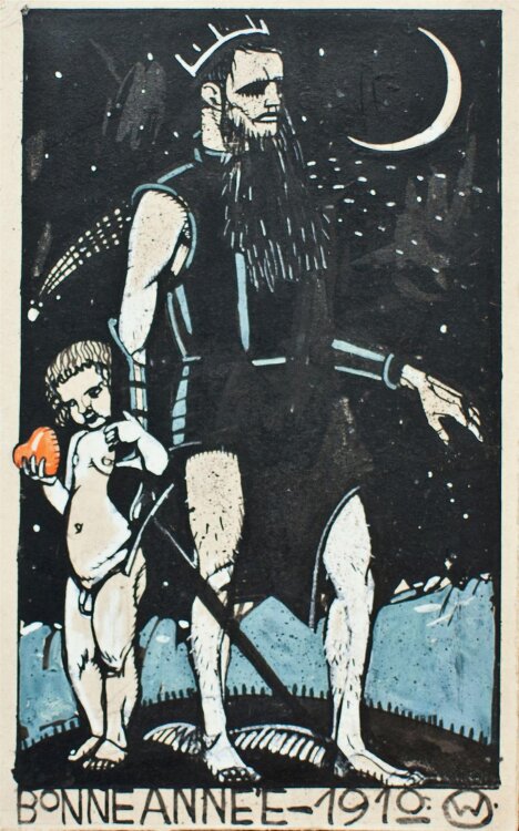 Otto Wirsching - Neujahrsgrafik - 1910 - Tusche