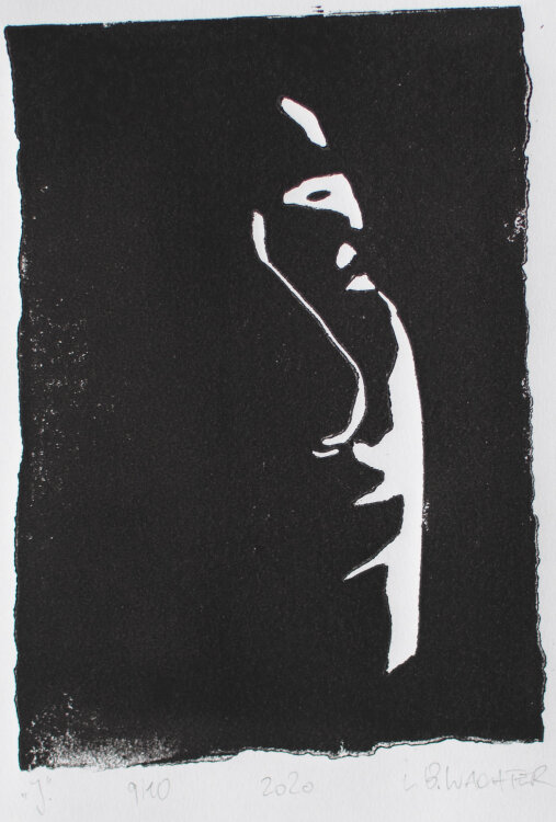 Leonhard Wachter - The Tinder Series: J. - Linolschnitt -...