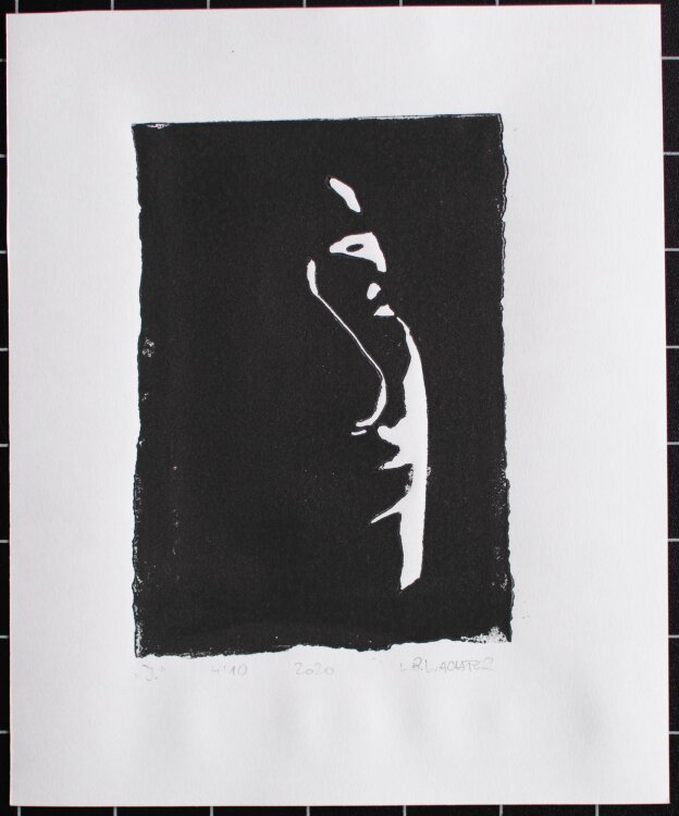 Leonhard Wachter - The Tinder Series: J. - Linolschnitt - 2020