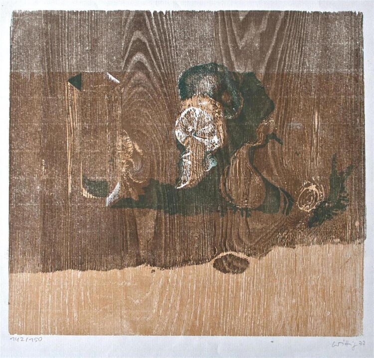 Werner Wittig - Stillleben - 1977 - Farbholzriss